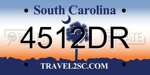 4512DR South Carolina License Plate