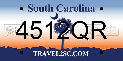 4512QR South Carolina License Plate
