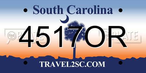 4517OR South Carolina License Plate