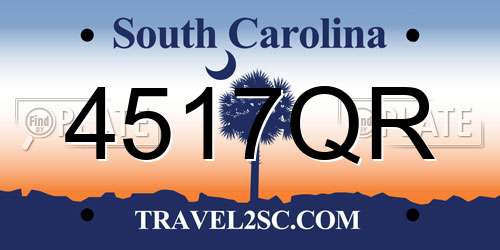 4517QR South Carolina License Plate