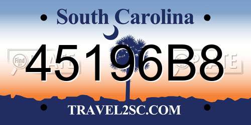 45196B8 South Carolina License Plate