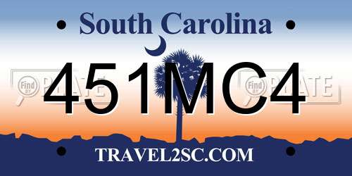 451MC4 South Carolina License Plate