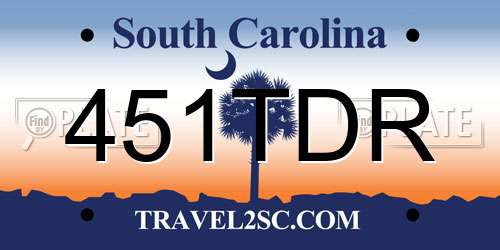 451TDR South Carolina License Plate