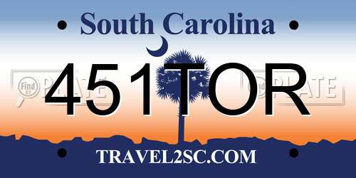 451TOR South Carolina License Plate