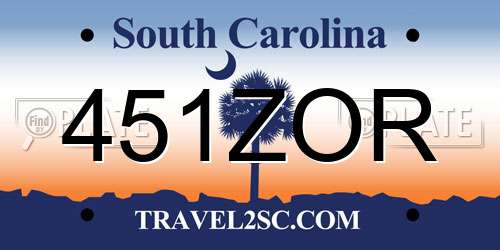 451ZOR South Carolina License Plate