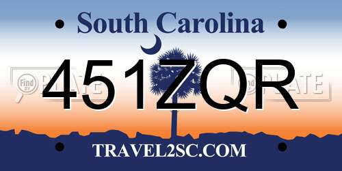 451ZQR South Carolina License Plate