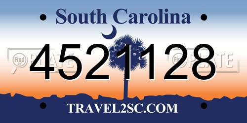 4521128 South Carolina License Plate