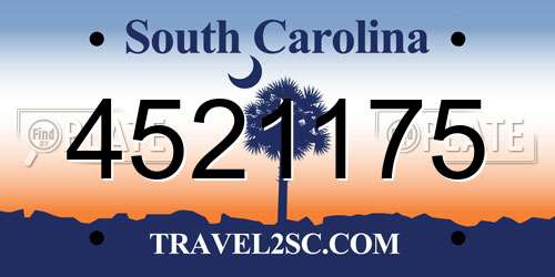 4521175 South Carolina License Plate