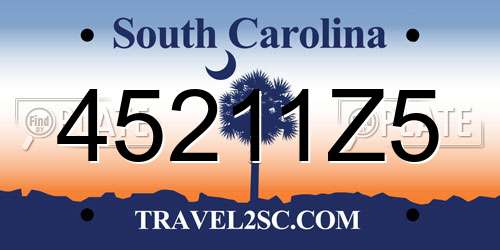 45211Z5 South Carolina License Plate