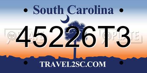 45226T3 South Carolina License Plate