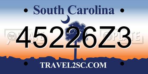 45226Z3 South Carolina License Plate