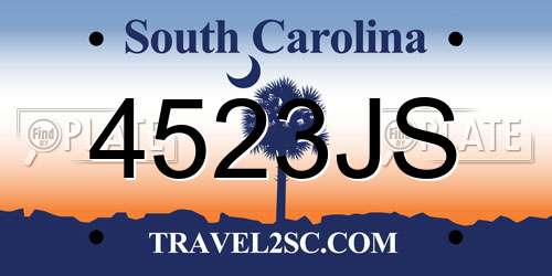 4523JS South Carolina License Plate