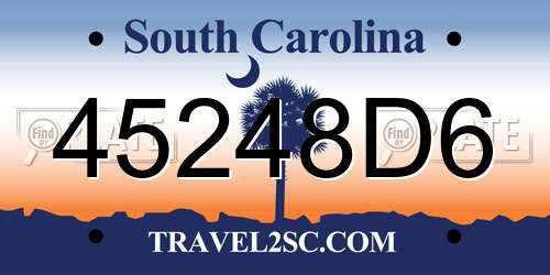 45248D6 South Carolina License Plate