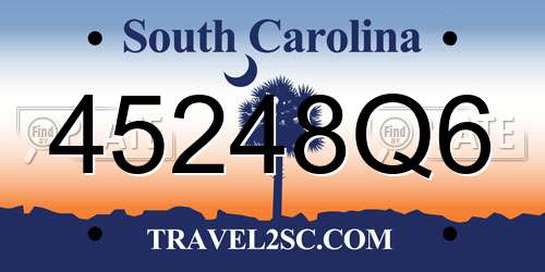 45248Q6 South Carolina License Plate