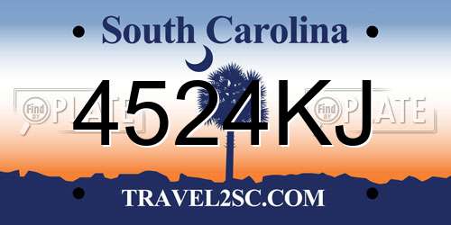 4524KJ South Carolina License Plate