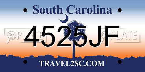 4525JF South Carolina License Plate