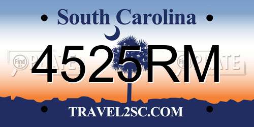 4525RM South Carolina License Plate