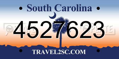4527623 South Carolina License Plate