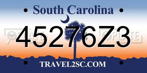 45276Z3 South Carolina License Plate