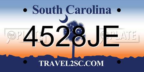 4528JE South Carolina License Plate
