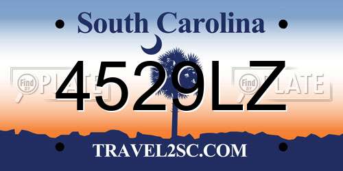 4529LZ South Carolina License Plate