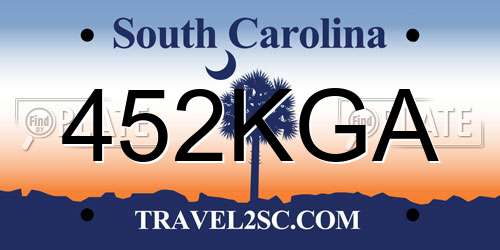 452KGA South Carolina License Plate