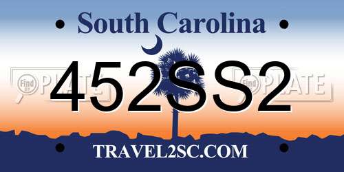452SS2 South Carolina License Plate