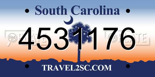 4531176 South Carolina License Plate