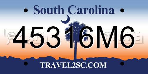 45316M6 South Carolina License Plate