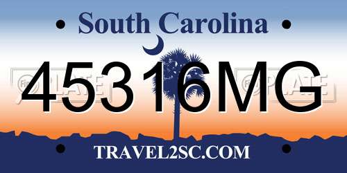 45316MG South Carolina License Plate