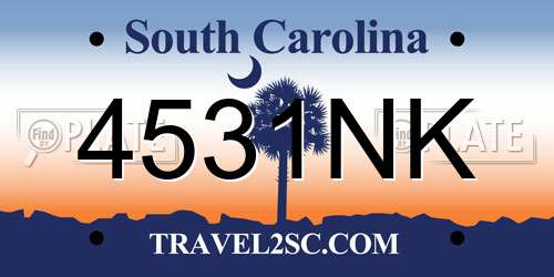 4531NK South Carolina License Plate