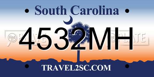 4532MH South Carolina License Plate