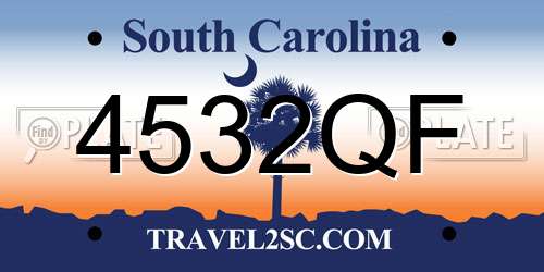 4532QF South Carolina License Plate