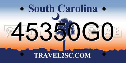 45350G0 South Carolina License Plate