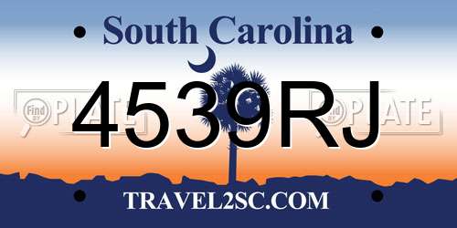 4539RJ South Carolina License Plate