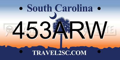 453ARW South Carolina License Plate