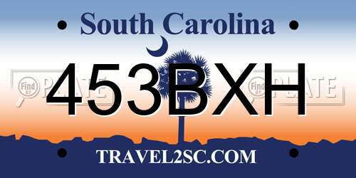 453BXH South Carolina License Plate