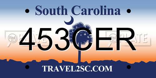 453CER South Carolina License Plate