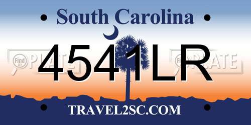 4541LR South Carolina License Plate