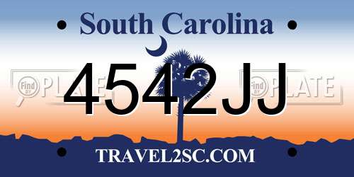 4542JJ South Carolina License Plate