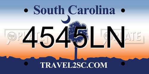 4545LN South Carolina License Plate