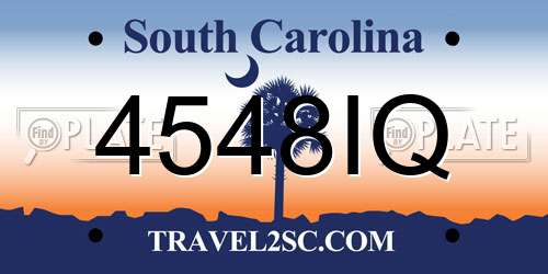 4548IQ South Carolina License Plate