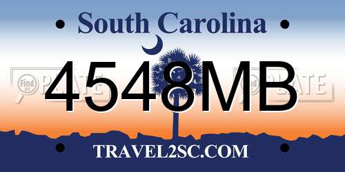 4548MB South Carolina License Plate