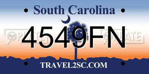4549FN South Carolina License Plate