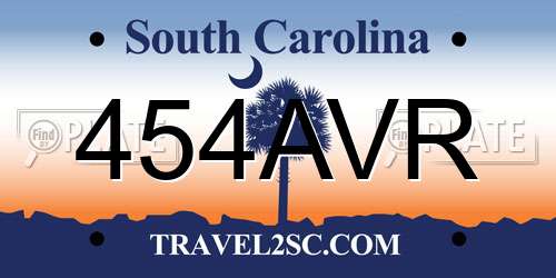 454AVR South Carolina License Plate