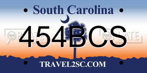 454BCS South Carolina License Plate