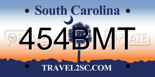 454BMT South Carolina License Plate