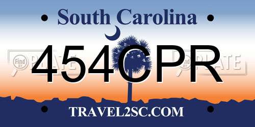 454CPR South Carolina License Plate
