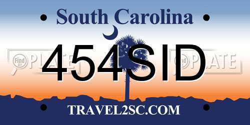 454SID South Carolina License Plate