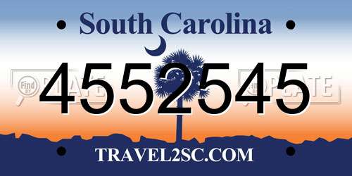 4552545 South Carolina License Plate